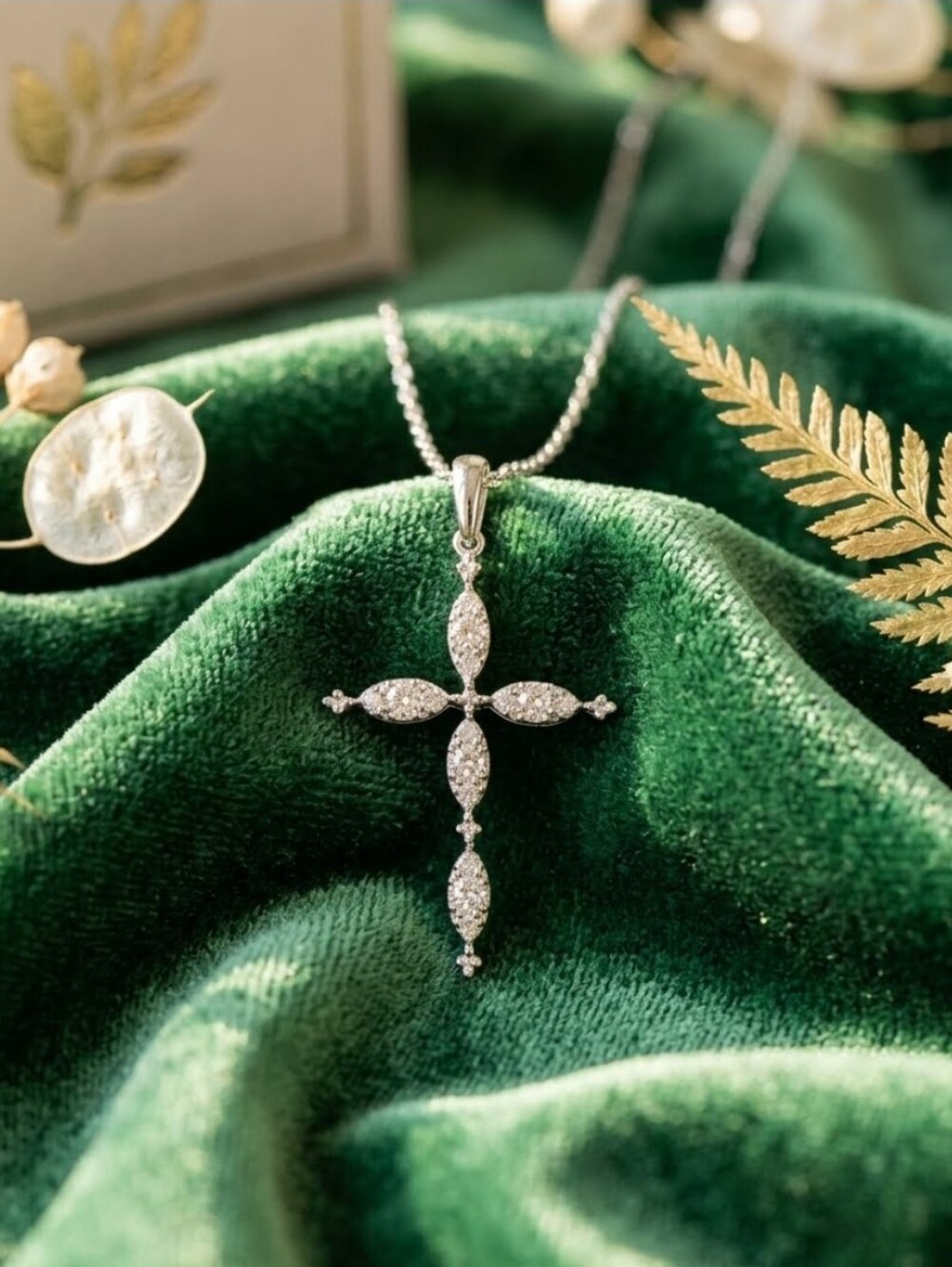Prazana 0.35cttw Diamond Cross Necklace NEW